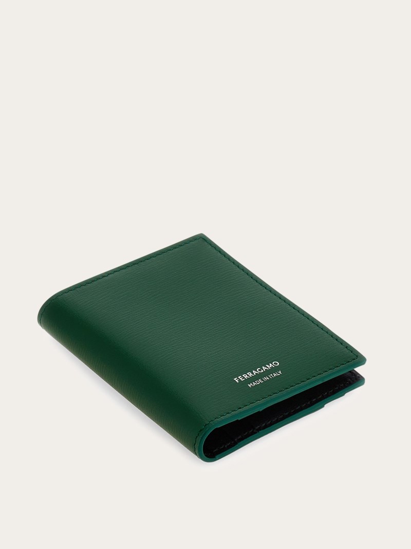Ferragamo | Men's Credit Card Holder - Forest Green/Black