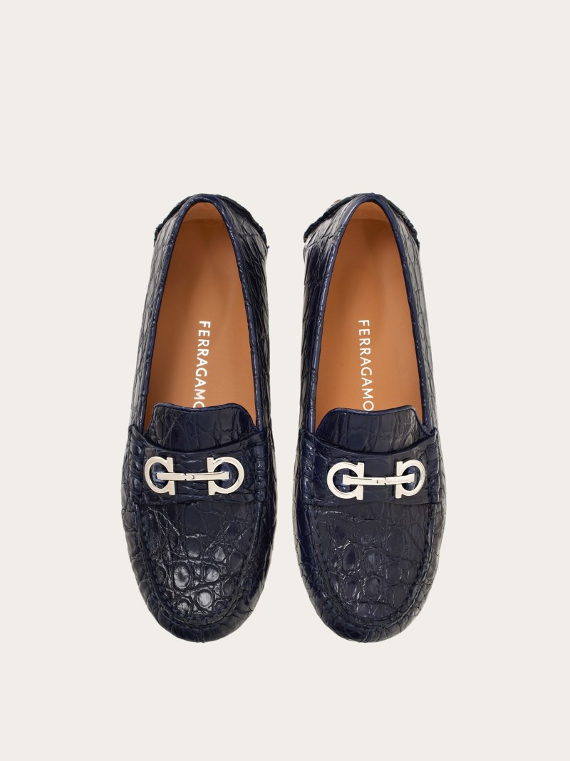 Ferragamo | Women's Driver With Gancini Ornament - New Navy Blue