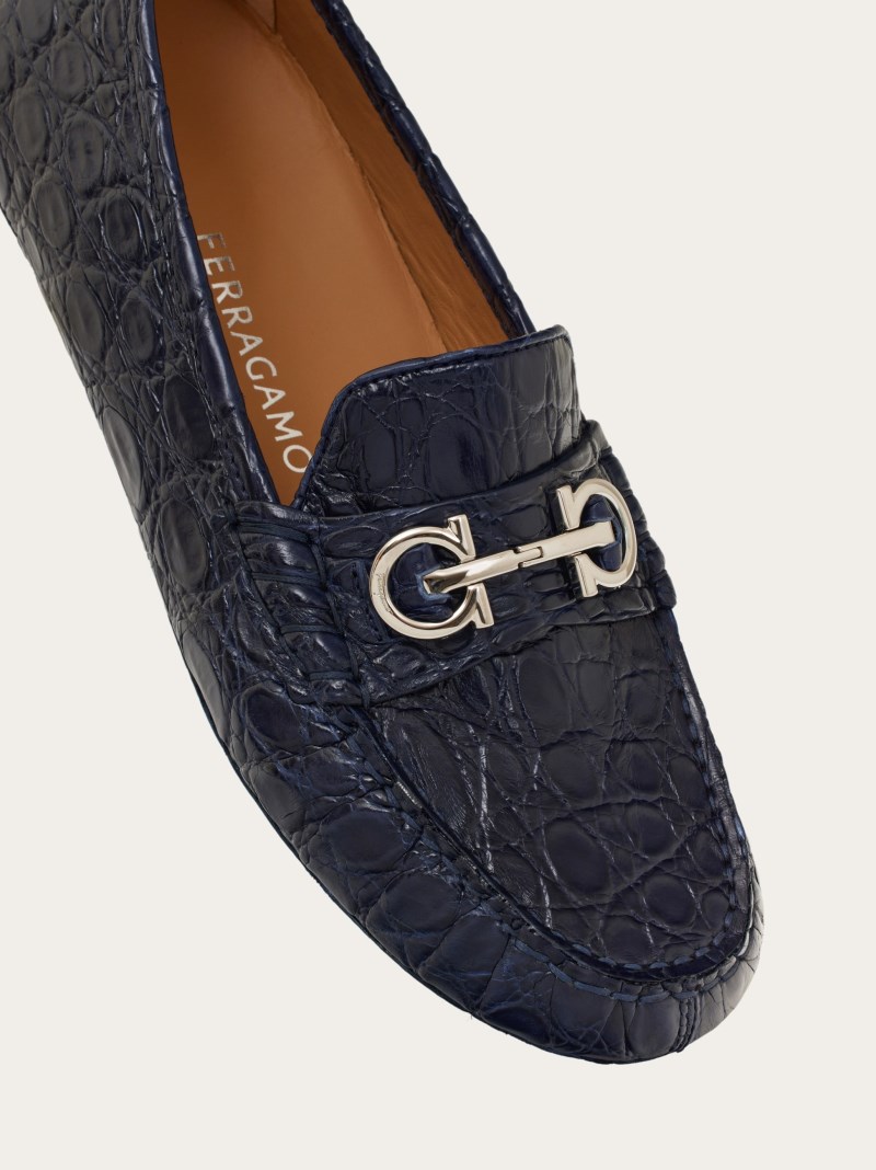 Ferragamo | Women's Driver With Gancini Ornament - New Navy Blue