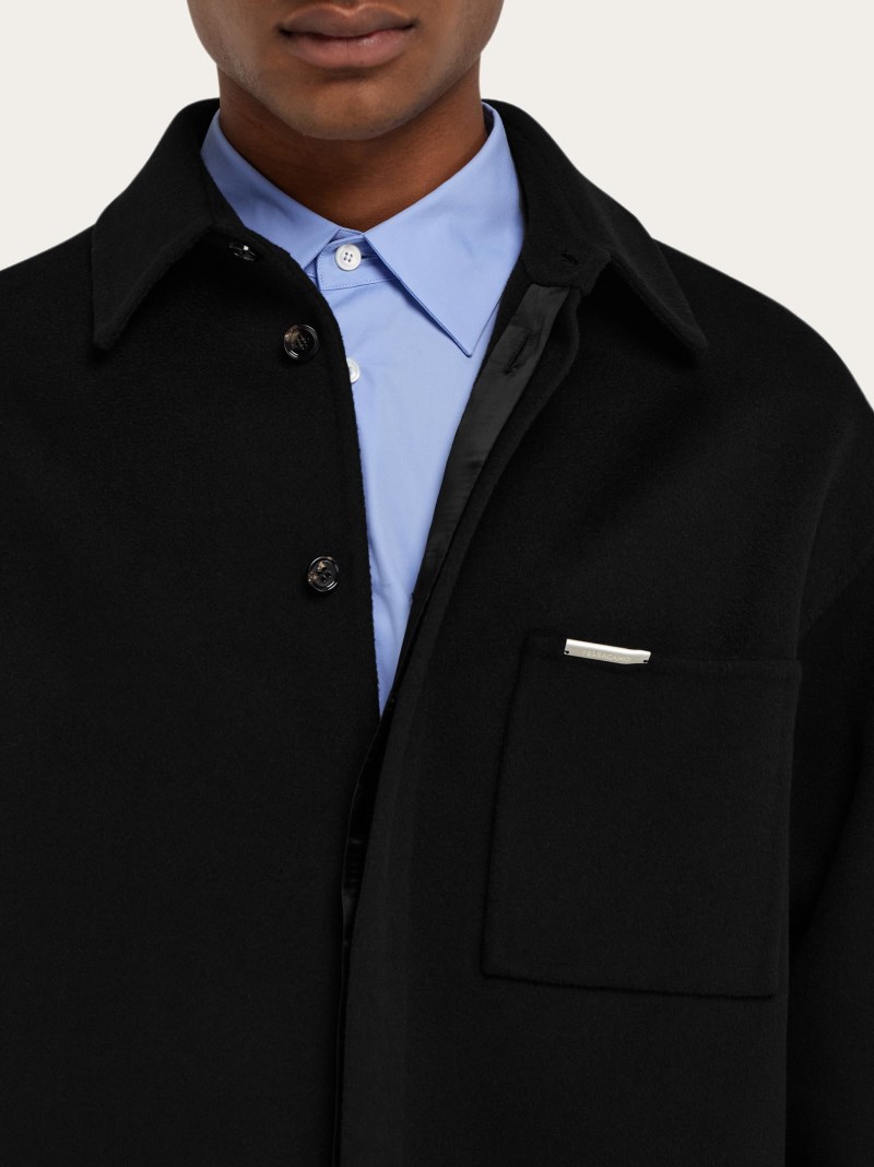 Ferragamo | Men's Cashmere-Blend Overshirt - Black