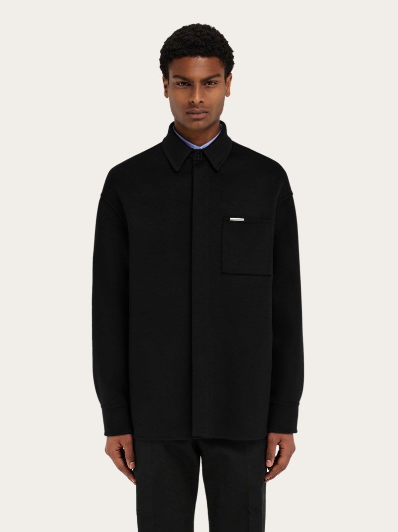 Ferragamo | Men's Cashmere-Blend Overshirt - Black