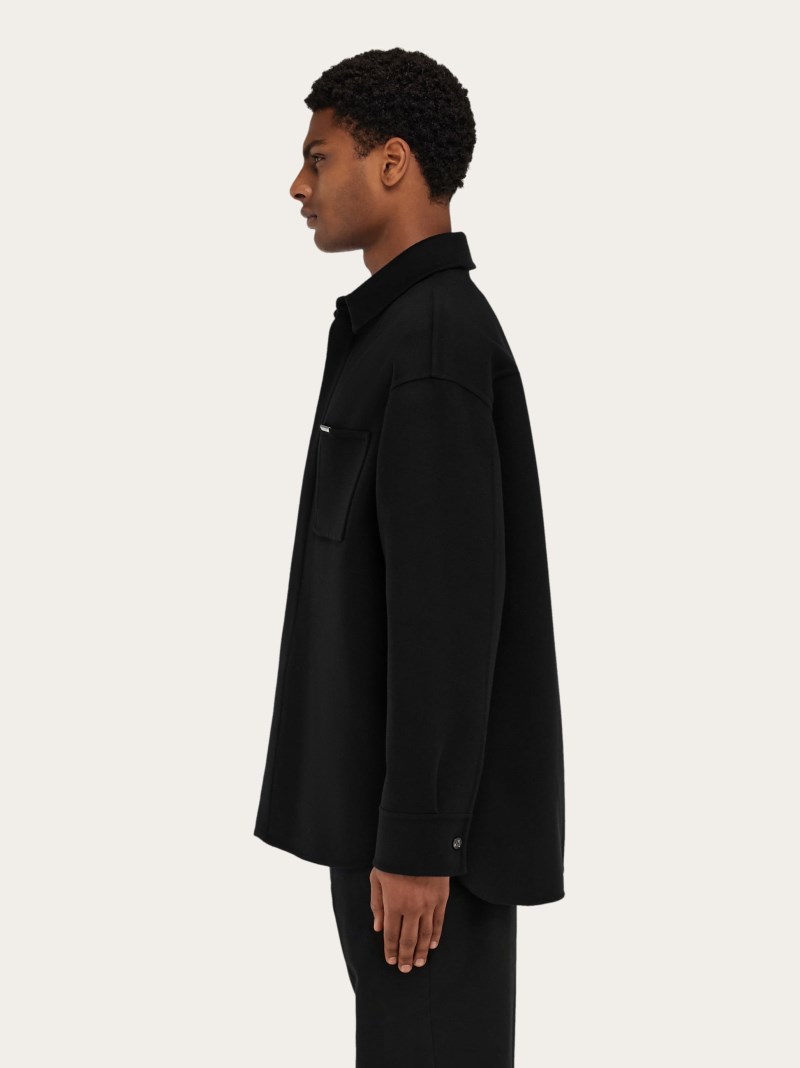 Ferragamo | Men's Cashmere-Blend Overshirt - Black