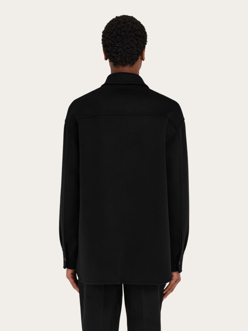 Ferragamo | Men's Cashmere-Blend Overshirt - Black