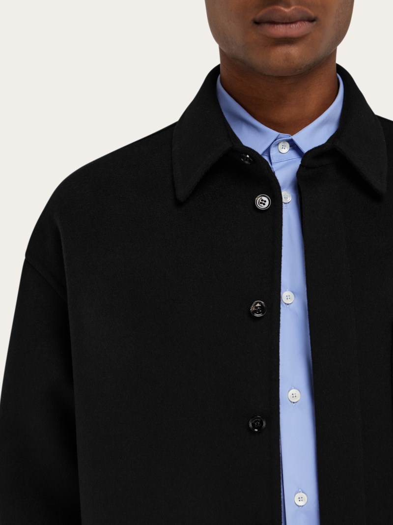 Ferragamo | Men's Cashmere-Blend Overshirt - Black