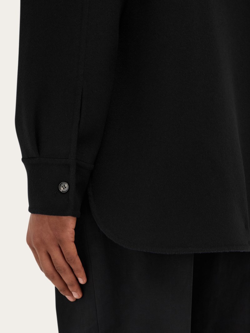 Ferragamo | Men's Cashmere-Blend Overshirt - Black
