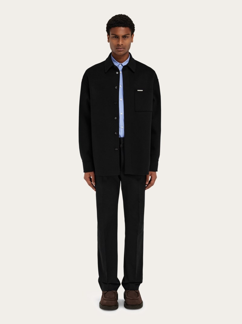 Ferragamo | Men's Cashmere-Blend Overshirt - Black