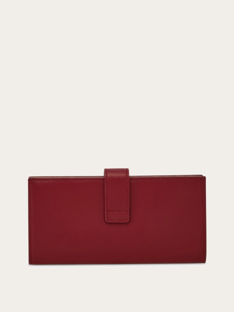 Ferragamo | Women's Hug Continental Wallet - Bourgogne/Stone