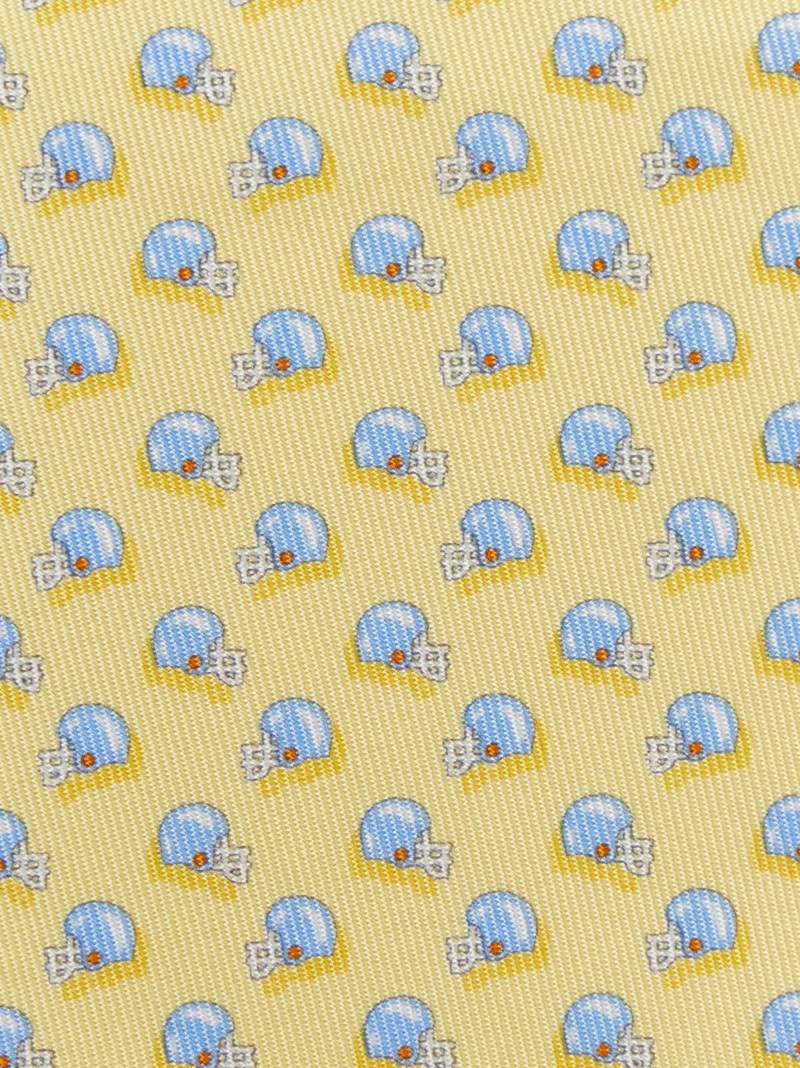 Ferragamo | Men's Football Print Silk Tie - Yellow