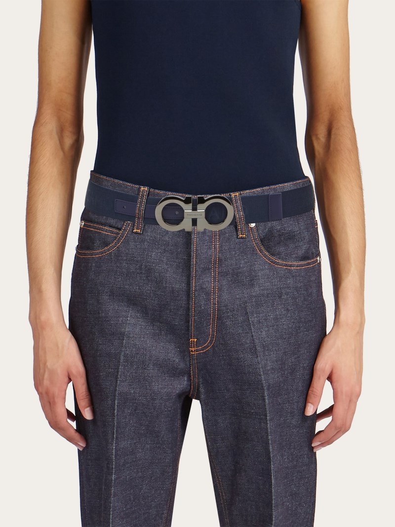 Ferragamo | Men's Fixed Gancini Belt - Midnight Blue