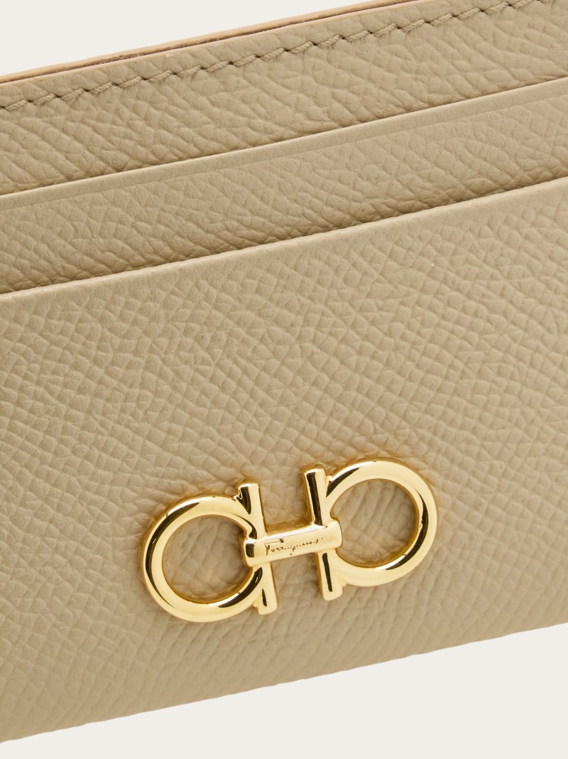 Ferragamo | Women's Gancini Credit Card Holder - Stone