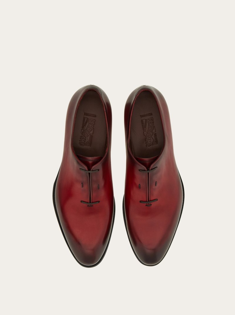 Ferragamo | Men's Tramezza Oxford With Covered Laces - Flame Red
