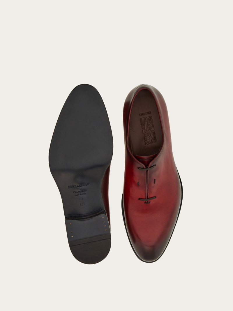 Ferragamo | Men's Tramezza Oxford With Covered Laces - Flame Red