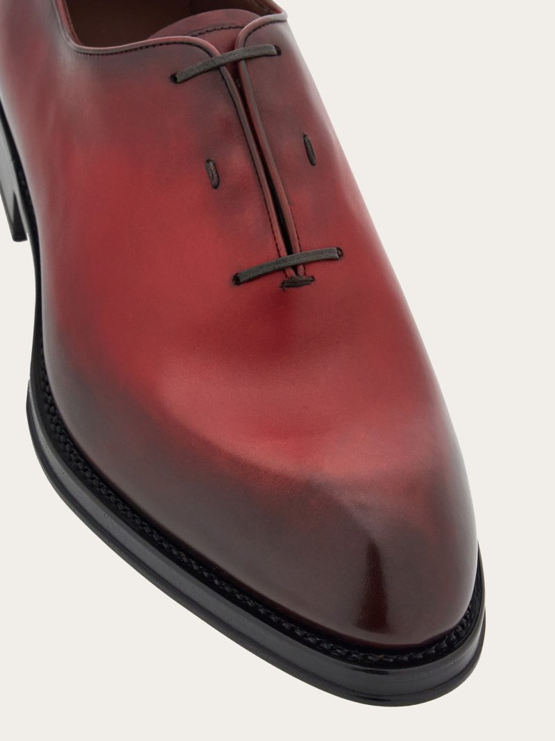 Ferragamo | Men's Tramezza Oxford With Covered Laces - Flame Red