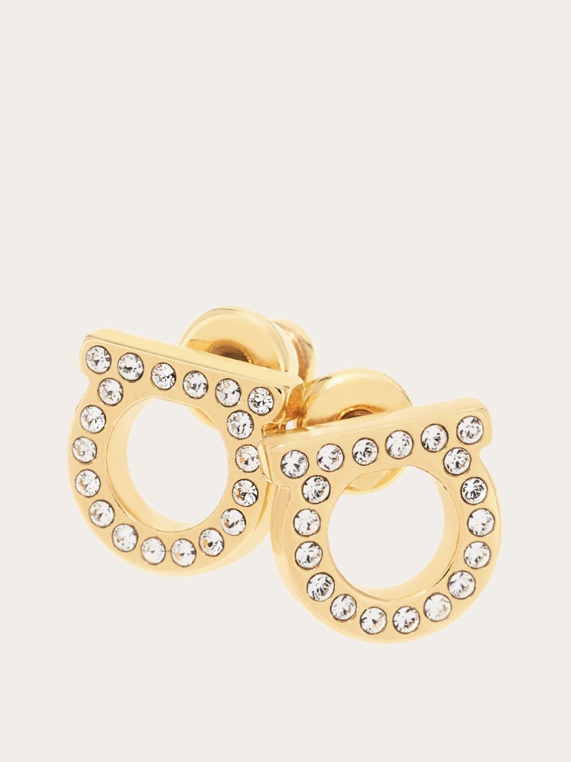 Ferragamo | Women's Gancini Crystals Earrings - Gold (S)