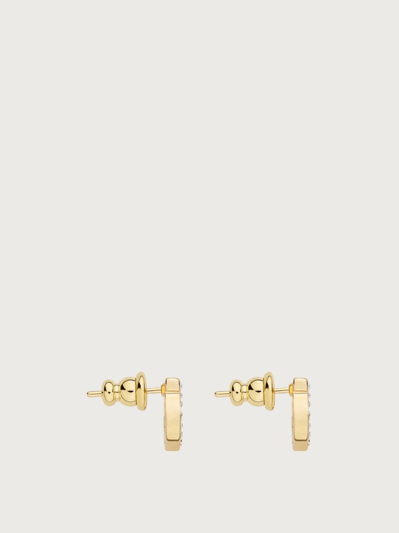 Ferragamo | Women's Gancini Crystals Earrings - Gold (S)