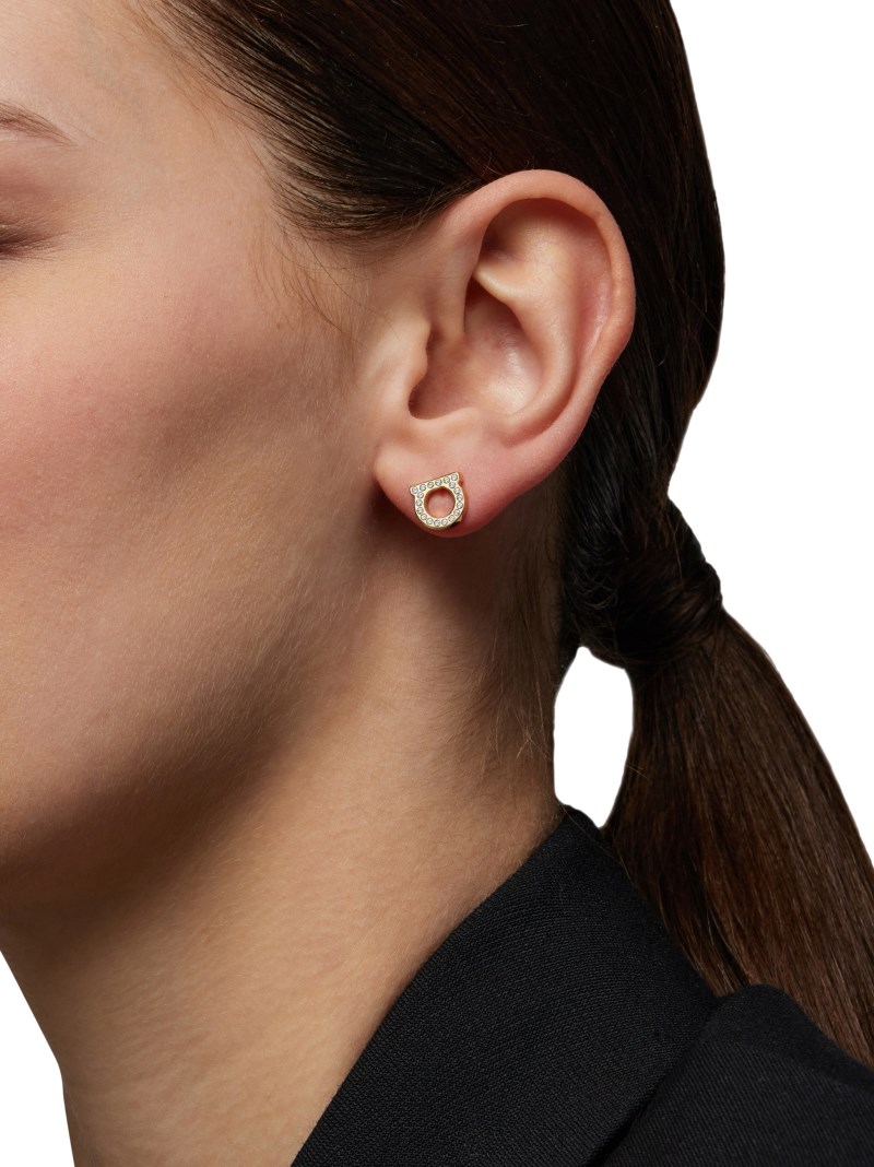 Ferragamo | Women's Gancini Crystals Earrings - Gold (S)