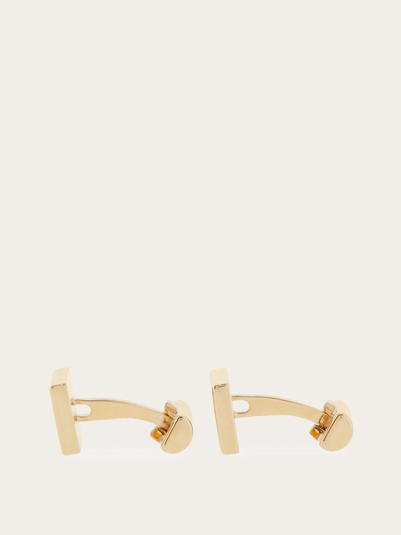 Ferragamo | Men's Gancini Hug Cuff Links - Gold/Black