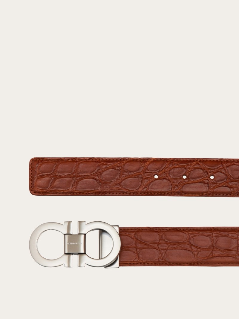 Ferragamo | Men's Adjustable Gancini Belt - Mogensen Brown