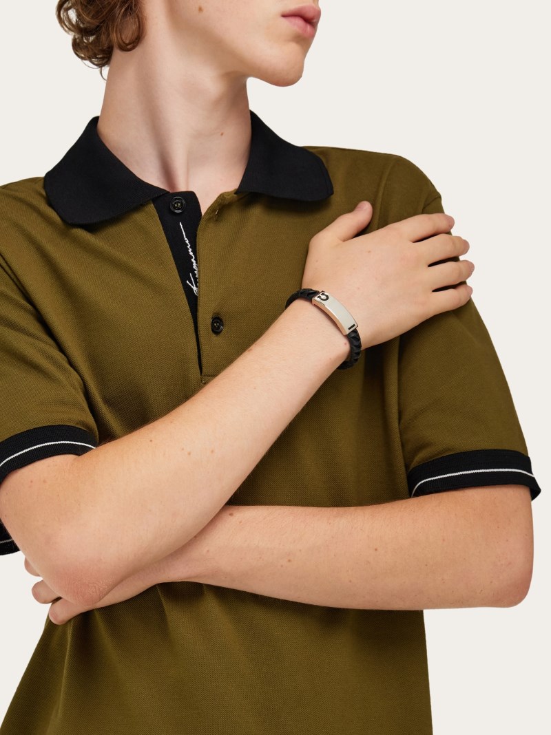 Ferragamo | Men's Gancini Bracelet - Black