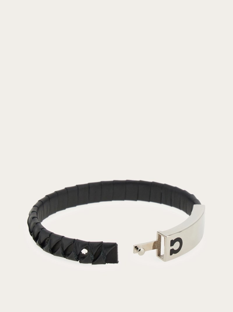 Ferragamo | Men's Gancini Bracelet - Black