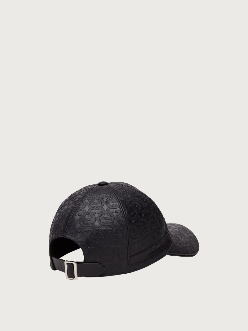 Ferragamo | Men's Leather Gancini Baseball Cap - Black