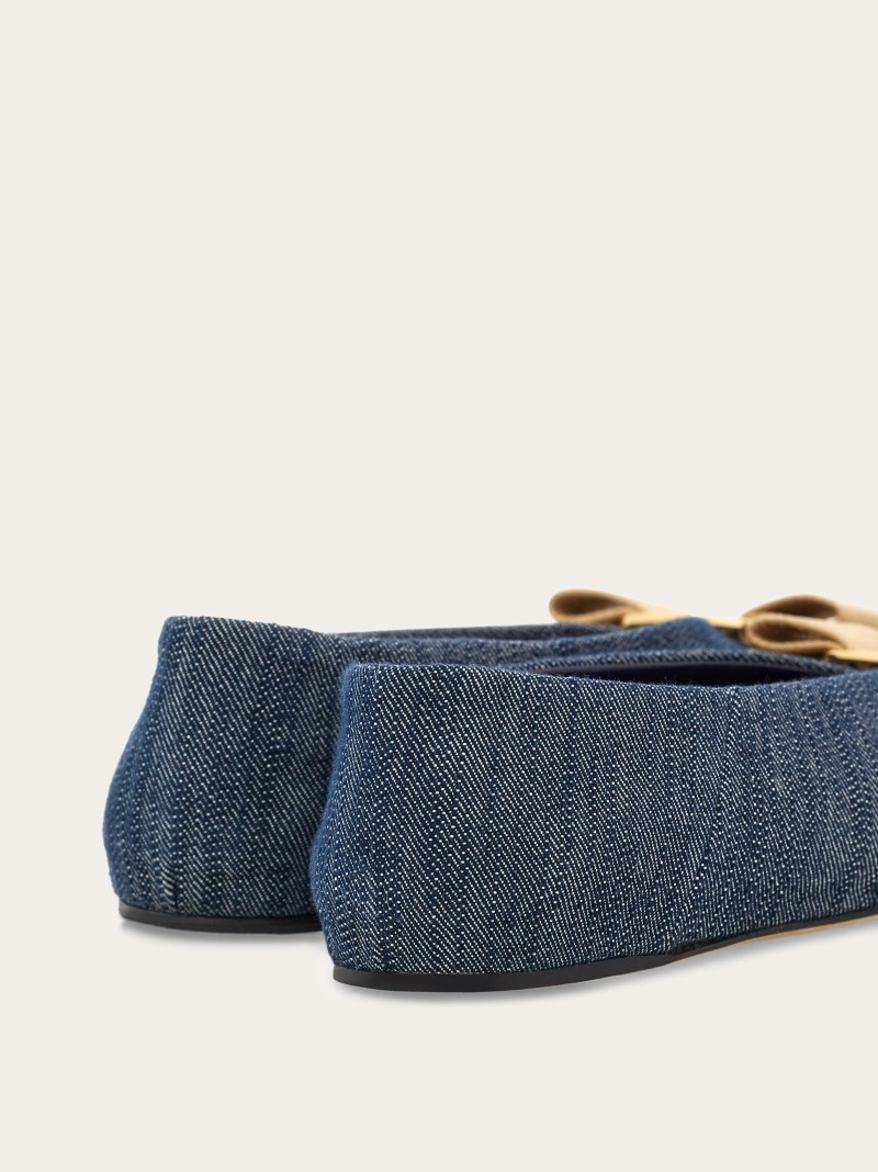 Ferragamo | Women's Vara Bow Ballet Flat - Denim