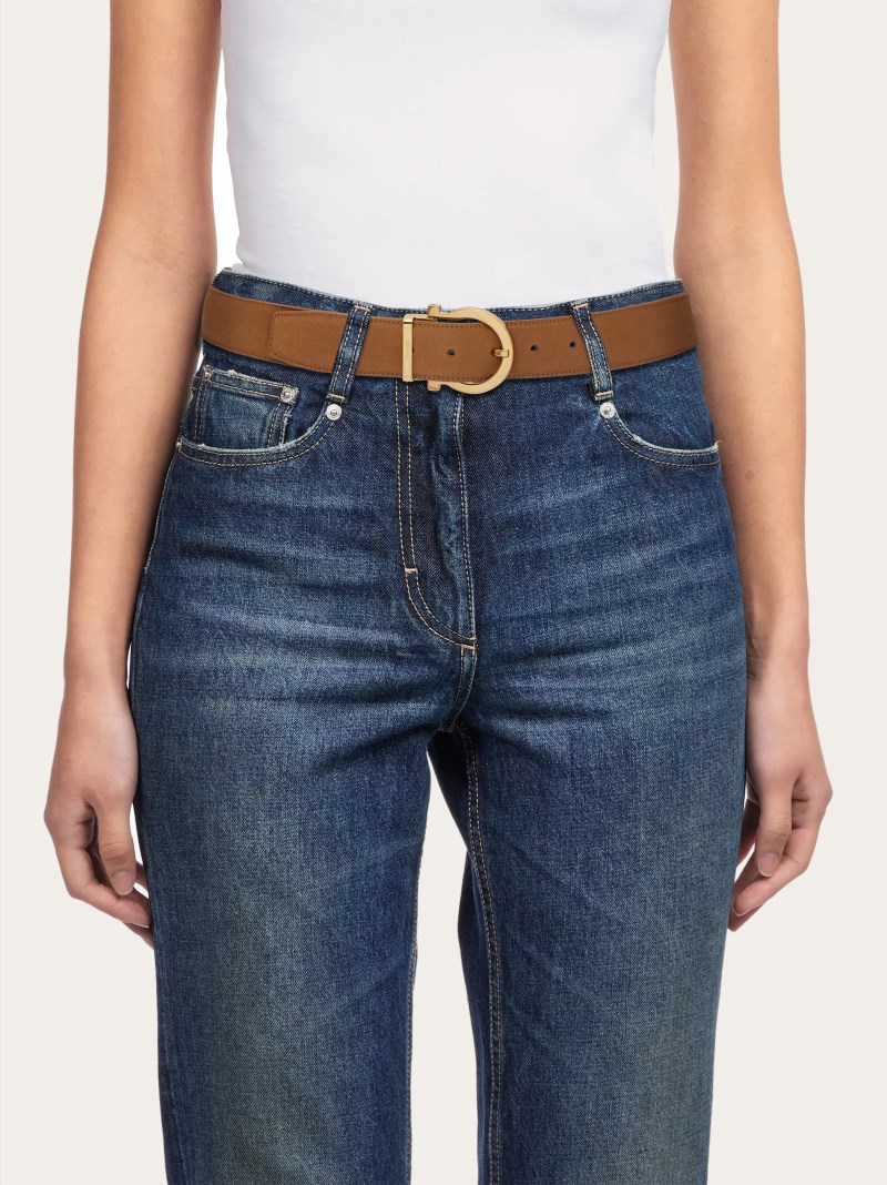 Ferragamo | Men's Adjustable Gancini Belt - Light Camel