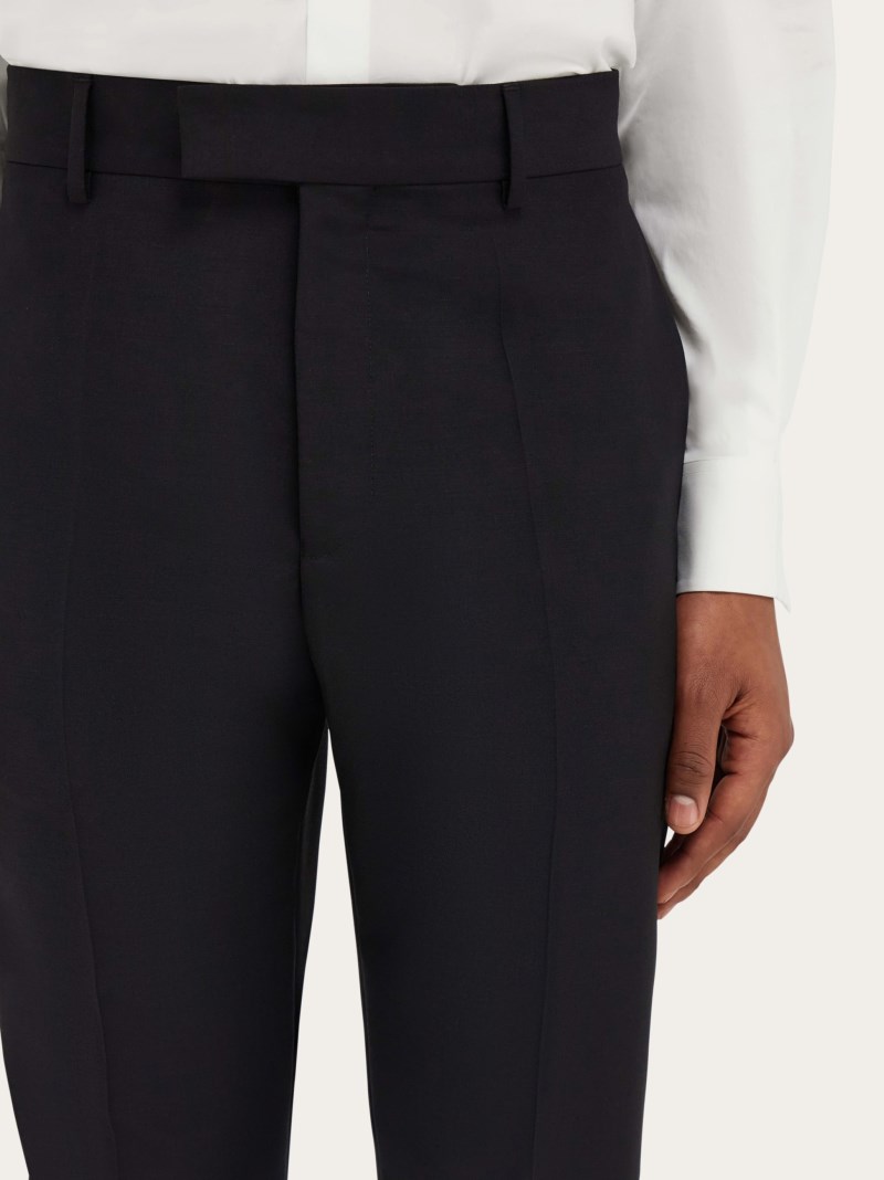 Ferragamo | Men's Flat Front Tailored Trouser - Black