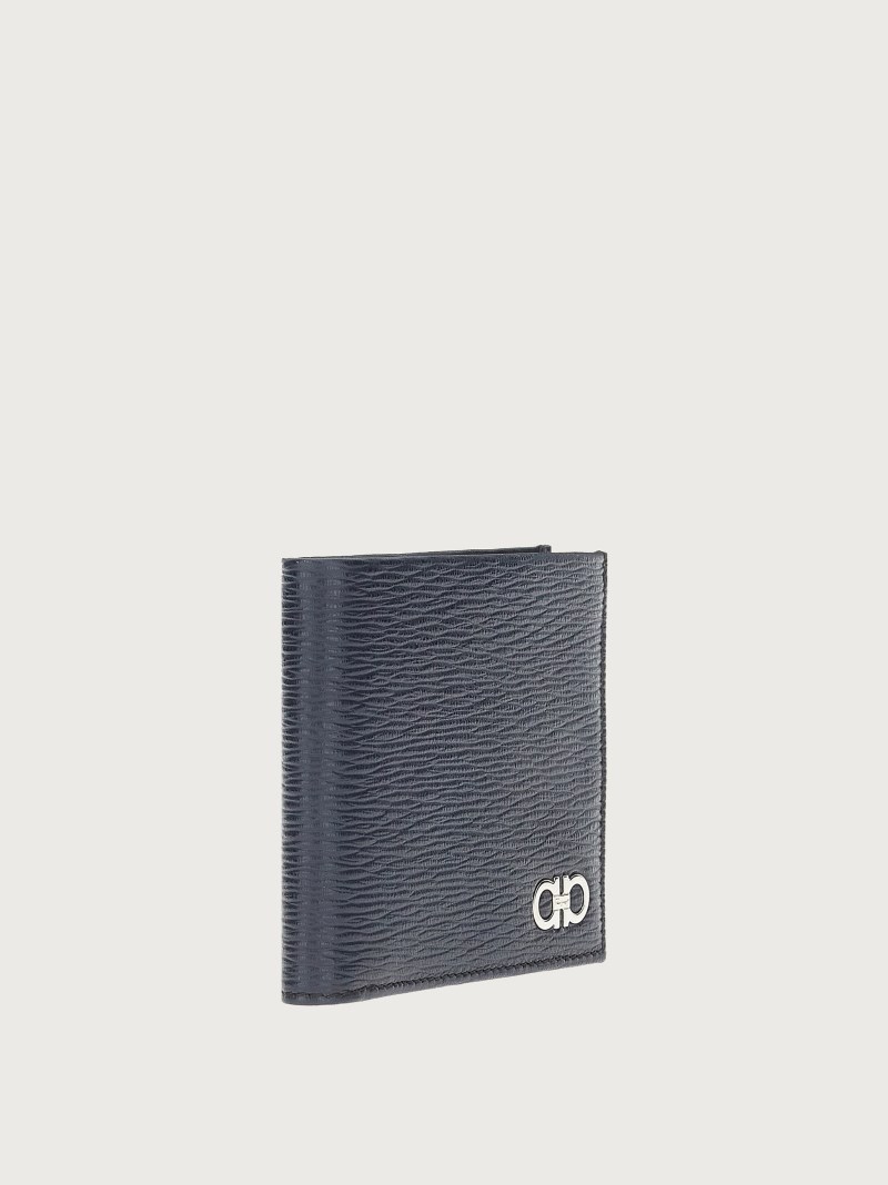 Ferragamo | Men's Gancini Wallet - Deep Ocean/Black