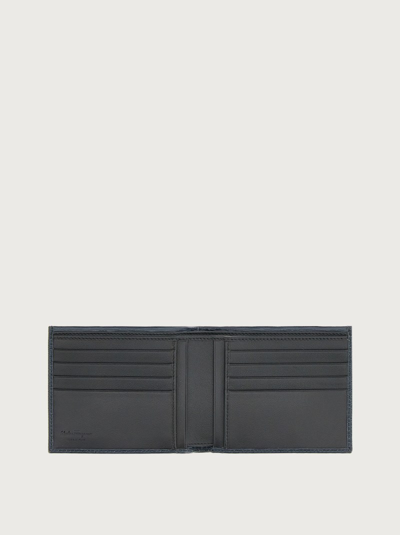 Ferragamo | Men's Gancini Wallet - Deep Ocean/Black