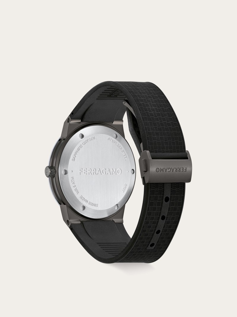 Ferragamo | Men's Sapphire Watch - Ip Black/Black