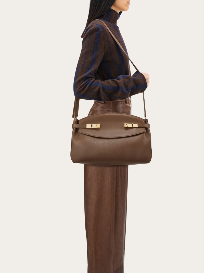 Ferragamo | Women's Hug Soft Crossbody Bag - Clay