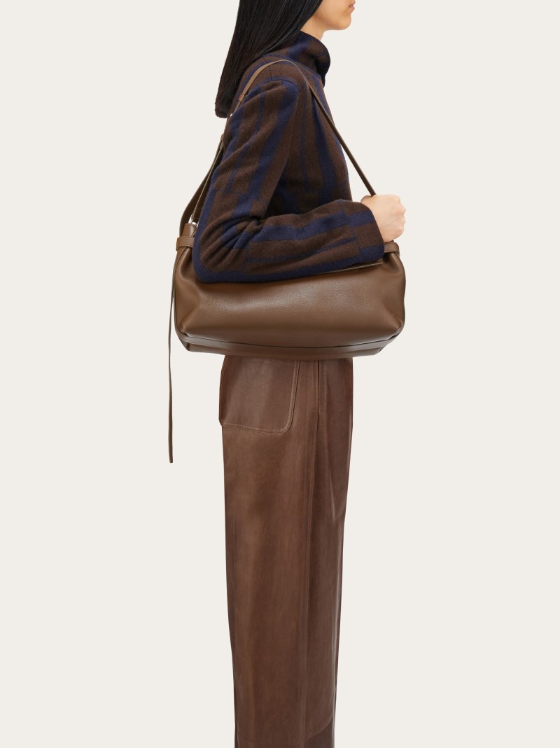 Ferragamo | Women's Hug Soft Crossbody Bag - Clay