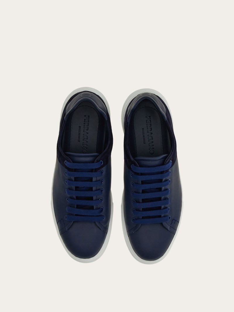 Ferragamo | Men's Low Cut Sneaker - Midnight Blue