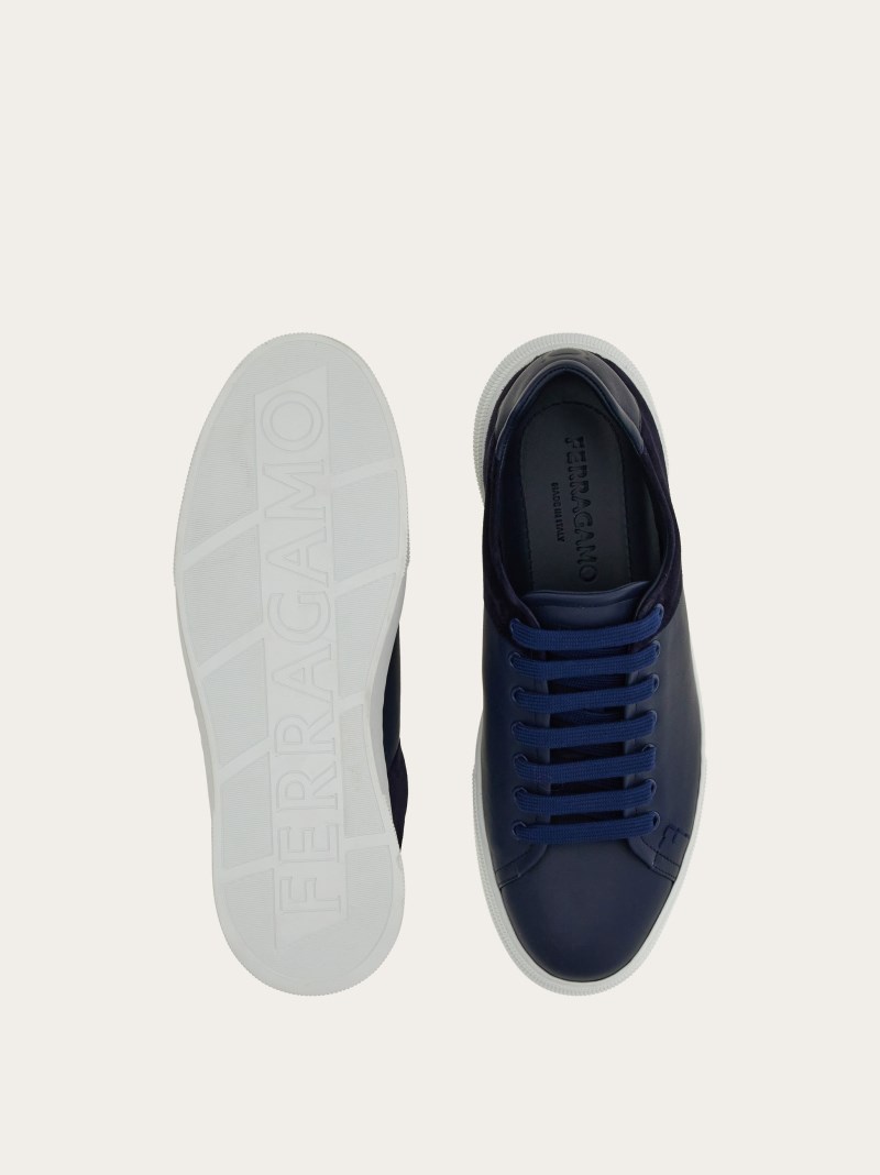 Ferragamo | Men's Low Cut Sneaker - Midnight Blue