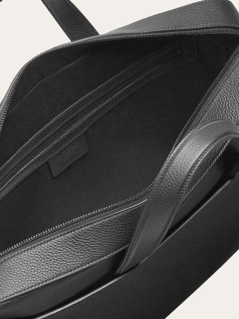 Ferragamo | Men's Business Bag With Gancini Buckles - Black