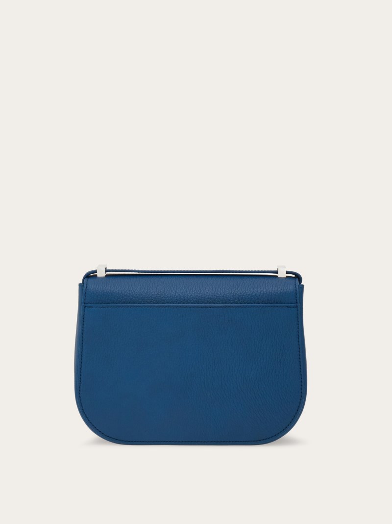 Ferragamo | Women's Double Gancini Crossbody Bag - Teal Blue