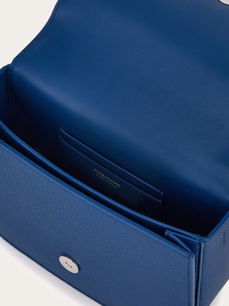 Ferragamo | Women's Double Gancini Crossbody Bag - Teal Blue