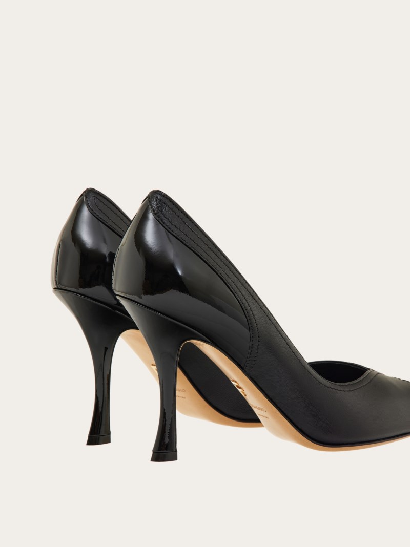 Ferragamo | Women's Pump With Contrasting Inlays - Black