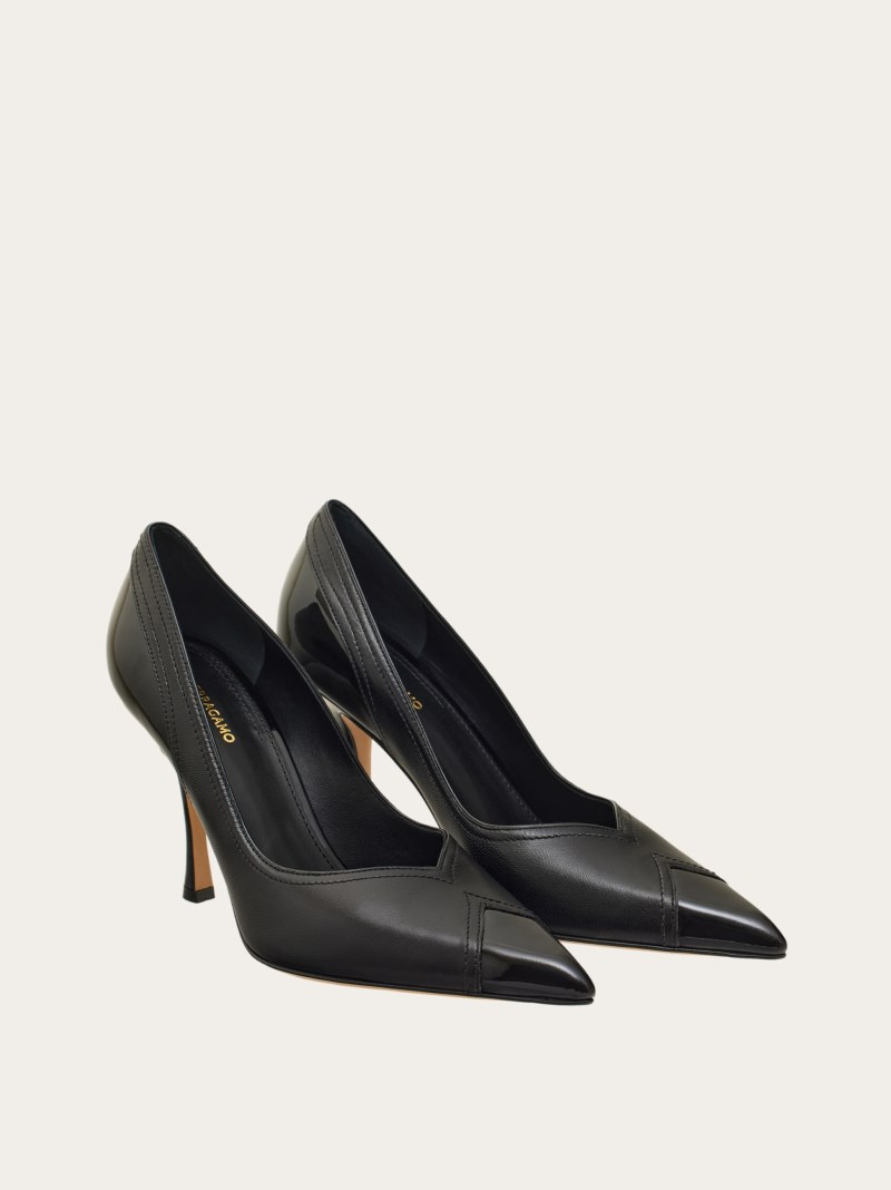 Ferragamo | Women's Pump With Contrasting Inlays - Black