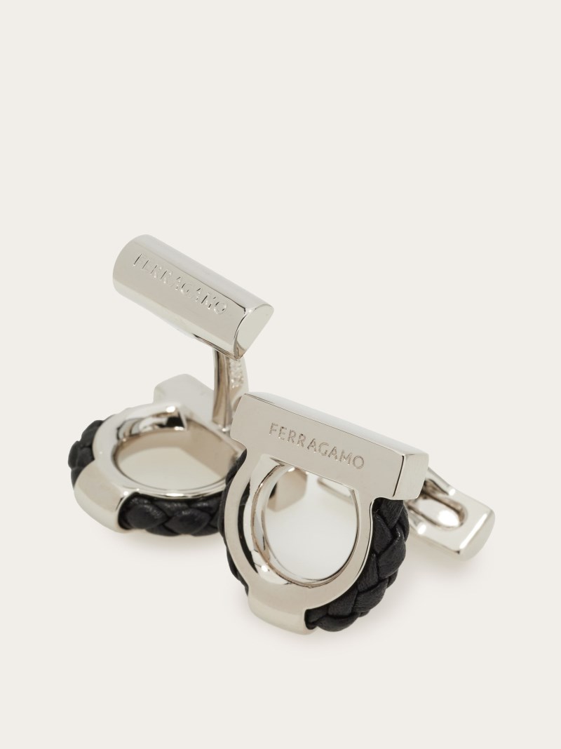 Ferragamo | Men's Gancini Cufflinks - Black