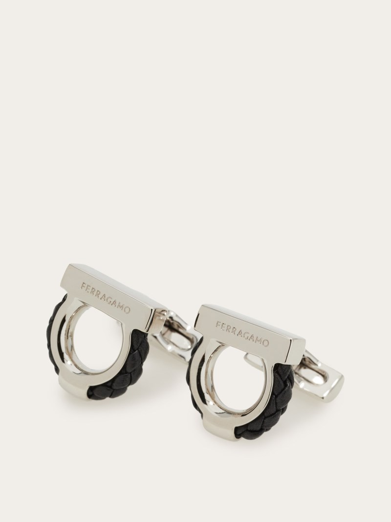 Ferragamo | Men's Gancini Cufflinks - Black