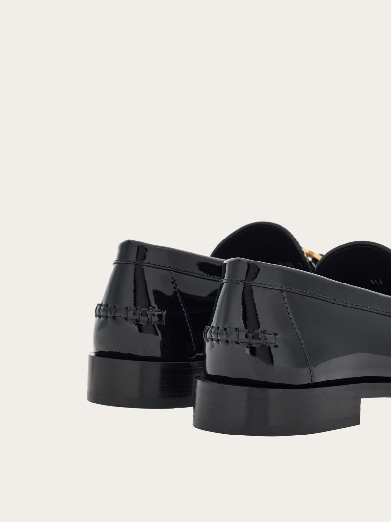 Ferragamo | Women's Moccasin With Gancini Ornament - Black
