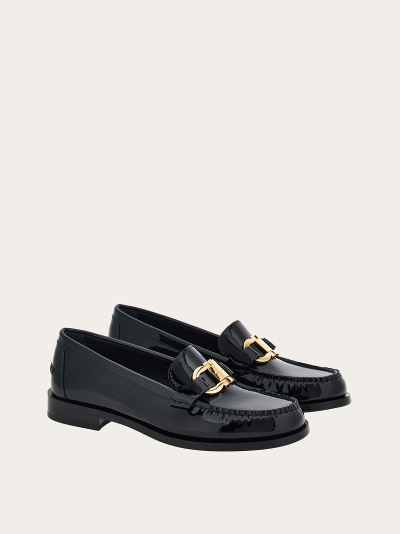 Ferragamo | Women's Moccasin With Gancini Ornament - Black