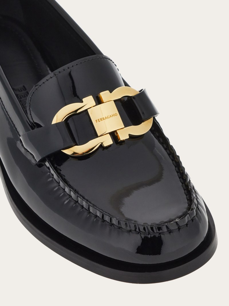 Ferragamo | Women's Moccasin With Gancini Ornament - Black