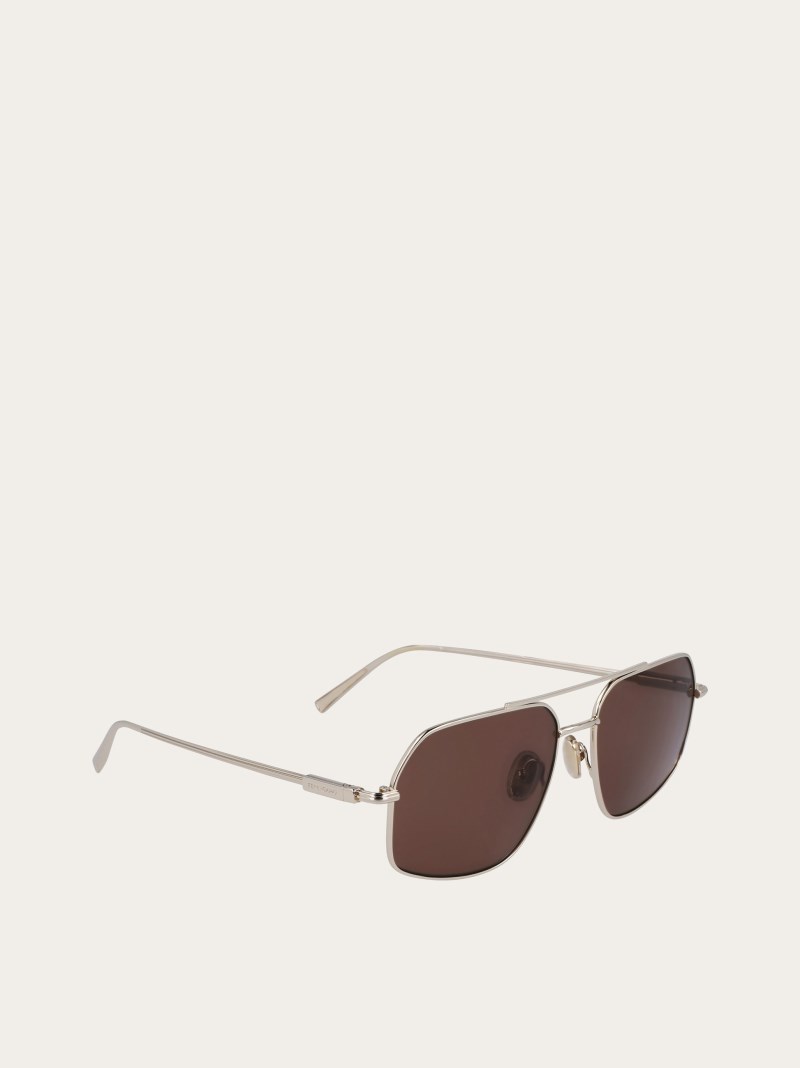 Ferragamo | Men's Sunglasses - Gold/Brown
