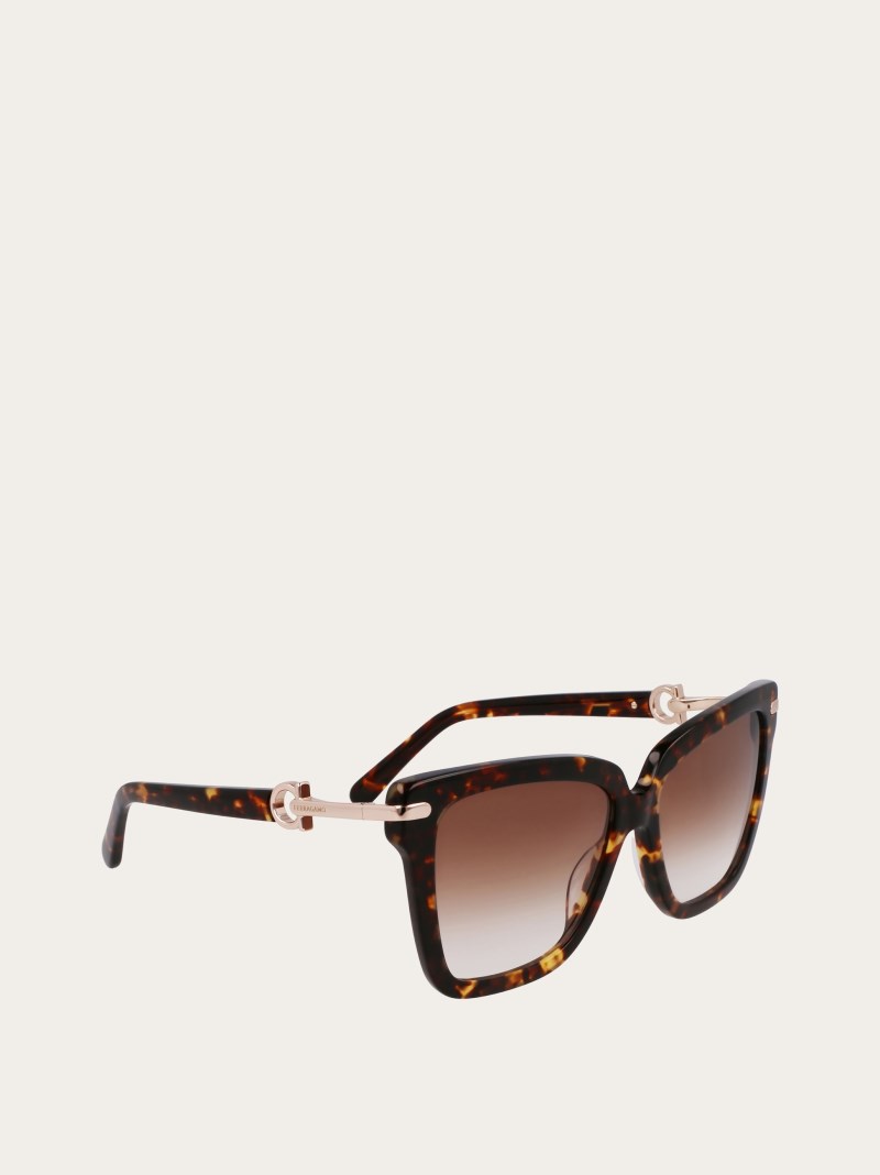 Ferragamo | Women's Sunglasses - Dark Tortoise/Green
