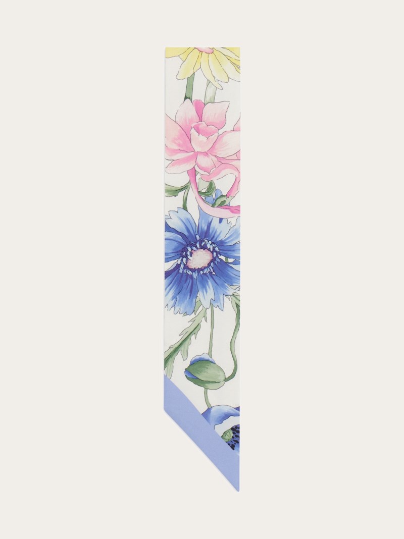 Ferragamo | Women's Bouquet Print Mini Bandeau - Ivory/Light Blue