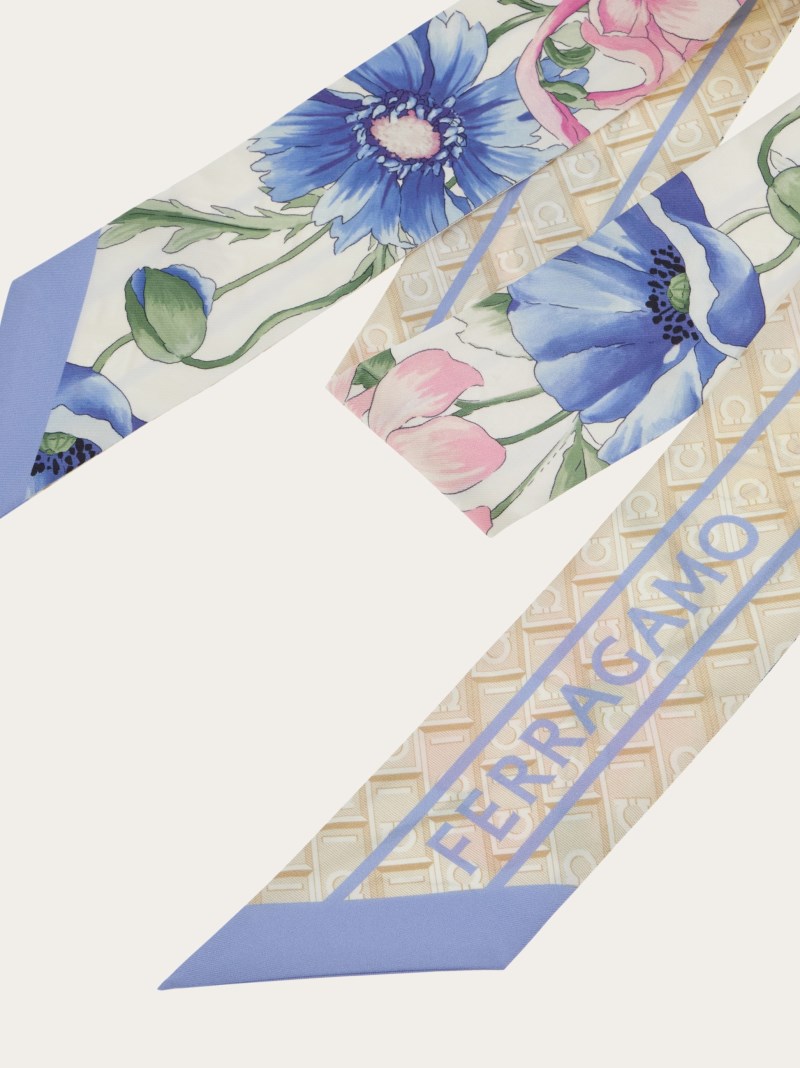 Ferragamo | Women's Bouquet Print Mini Bandeau - Ivory/Light Blue