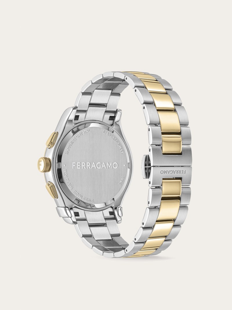 Ferragamo | Men's 1927 Chrono Watch - Steel/Ip Yellow Gold